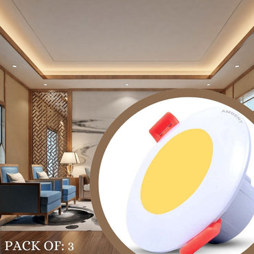 Ambert Warm White LED Ceiling Light – A Touch of Comfort & Style Pack of 3