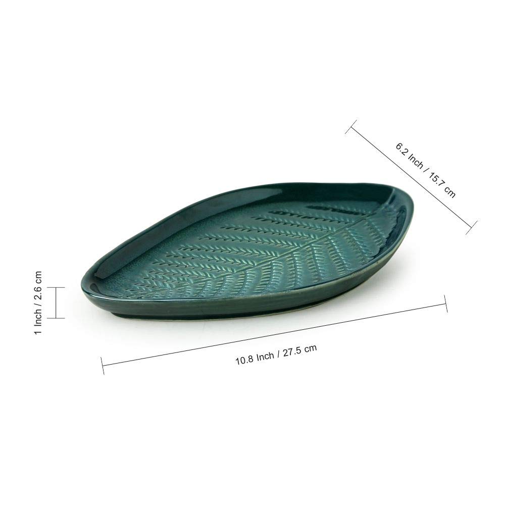 Ambert Ceramic Serving Platter Set of 2, 10.8 Inch, Microwave Safe