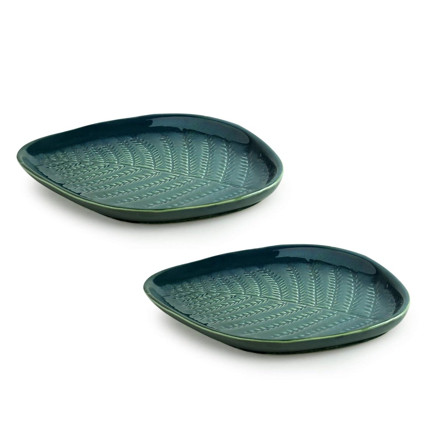 Ambert Ceramic Serving Platter Set of 2, 10.8 Inch, Microwave Safe