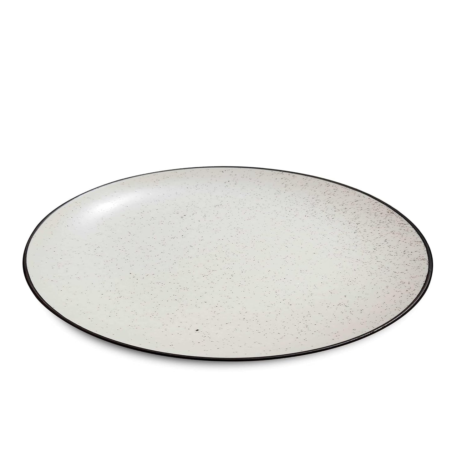 Ambert Ceramic Handcrafted Dotted White Quarter Plates Pack of-6