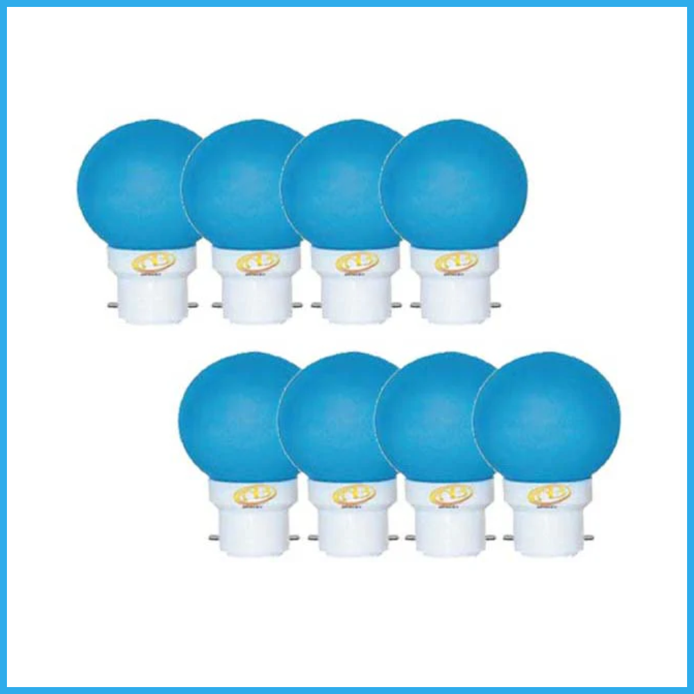 0.5 Watt Blue Color Led Bulb 08-Pieces Combo Pack, Blue Night Bulb Night Lamp Bulb (0.5/Zero Watt Night Bulb)