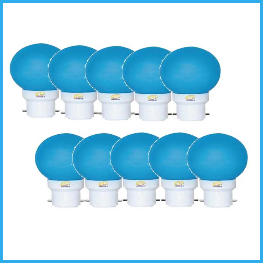 0.5 Watt Blue Color Led Bulb 10-Pieces Combo Pack, Blue Night Bulb Night Lamp Bulb (0.5/Zero Watt Night Bulb)