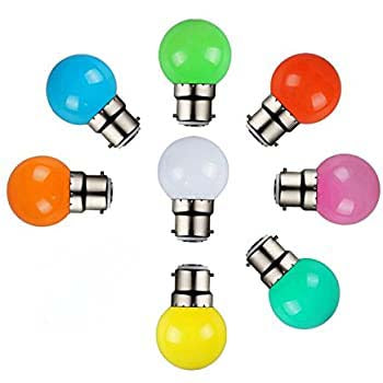 0.5 Watt Color Led Bulb 8-Pieces Combo Pack, Multicolor Night Bulb Night Lamp Bulb (0.5/Zero Watt Night Bulb)