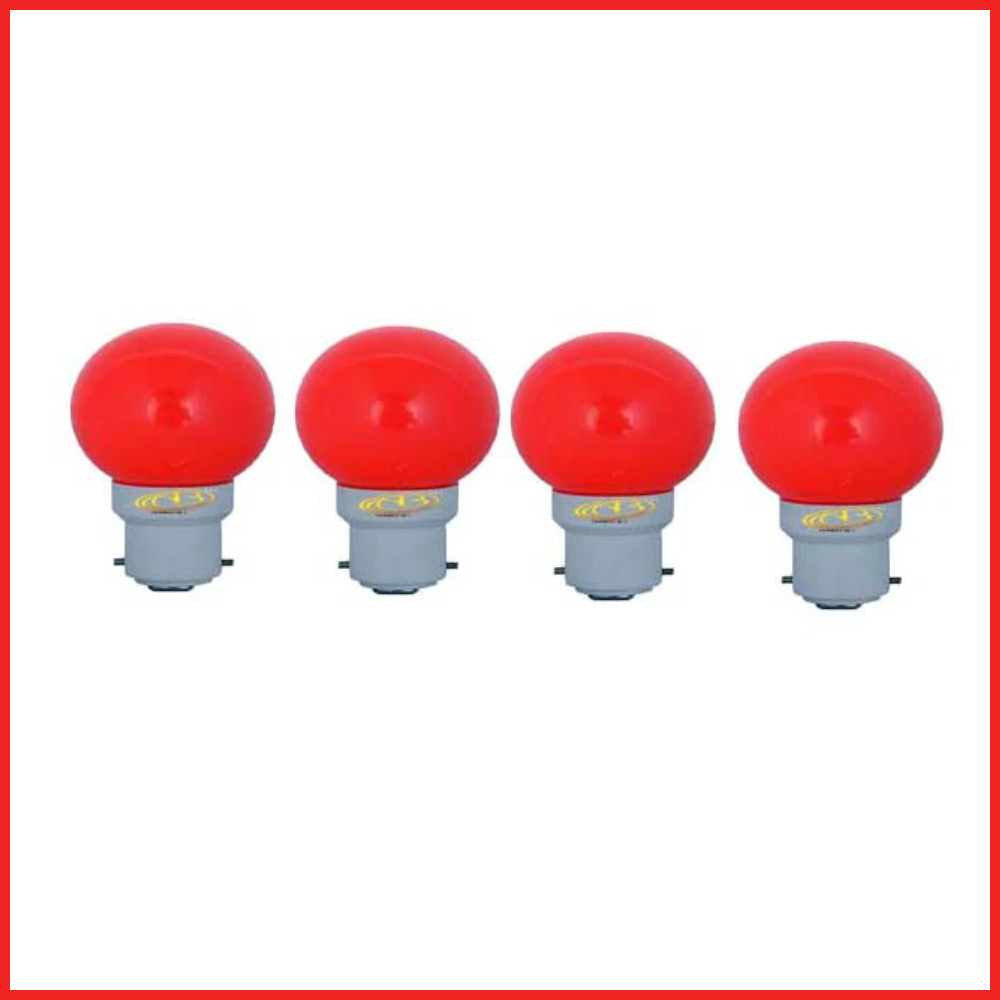 0.5W Red LED Night Bulb 4-Piece Combo Pack, Night Lamp Bulb