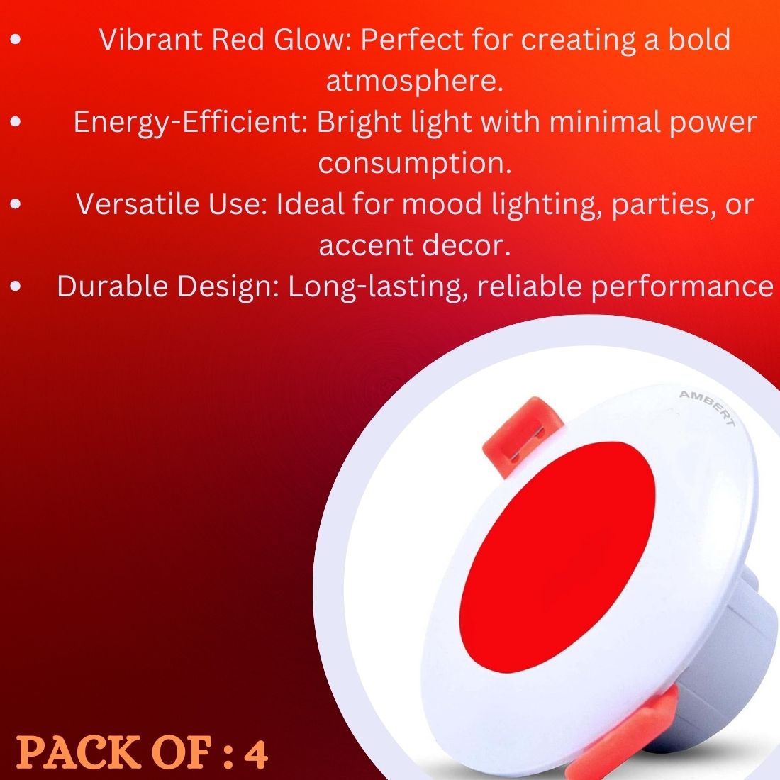 Ambert Brand Red Ceiling Light – Vibrant Mood Lighting for Any Space