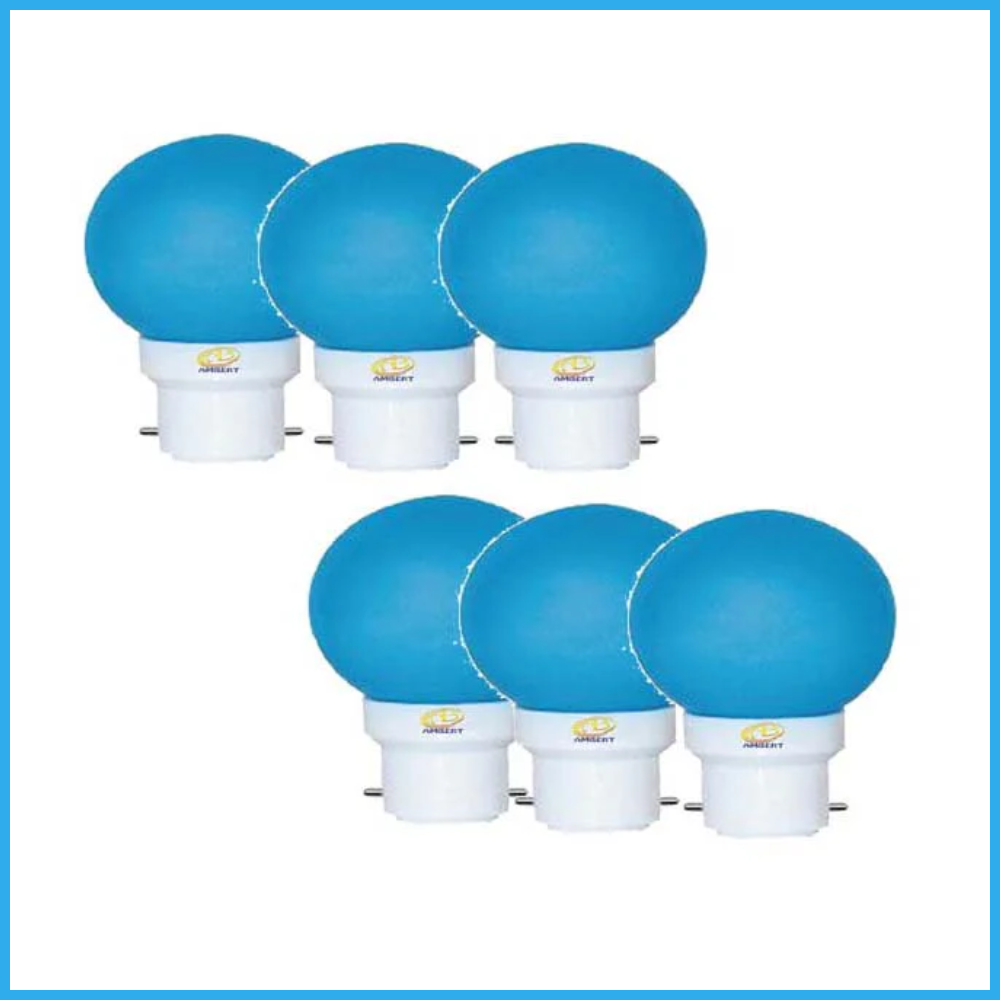 0.5 Watt Blue Color Led Bulb 06-Pieces Combo Pack, Blue Night Bulb Night Lamp Bulb (0.5/Zero Watt Night Bulb)