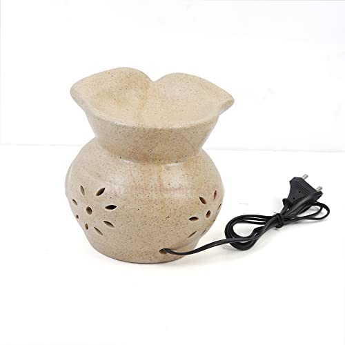 Ambert Oil Diffuser, Ancient Owl Shape Electric Ceramic Aroma Oil Diffuser/Natural Air Fragrance for Office/Home Decor/Spa/Living Room Brown Large