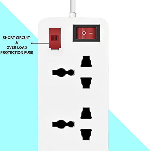 Ambert 4 Meter 13 Feet Long Switch Board Extension,Extension Boards with Switch,Extension Cords,Extension Board with Long Wire,Extension Board for Computer, Surge Protectors Spike Buster, Switch Board