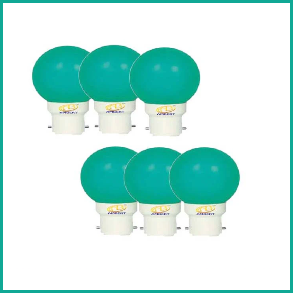 0.5 Watt Green Color Led Bulb 06-Pieces Combo Pack, Green Night Bulb Night Lamp Bulb (0.5/Zero Watt Night Bulb)