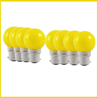 0.5 Watt Yellow Color Led Bulb 8-Pieces Combo Pack, Yellow Night Bulb Night Lamp Bulb (0.5/Zero Watt Night Bulb)