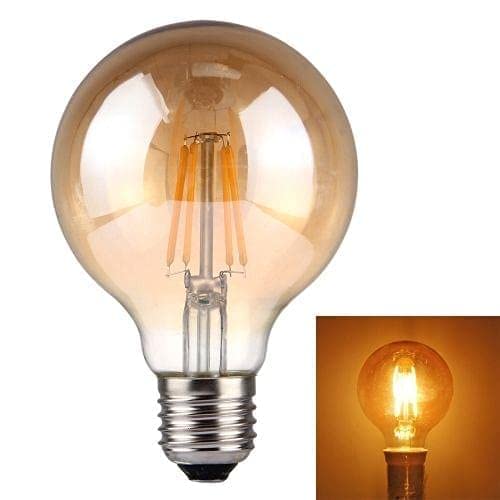 4 Watt G80 Led Filament Bulb E27 Base Amber Color Pack of 2