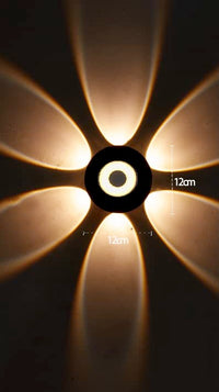 Ambert 12 Watts LED Round Shape Six Way Round Indoor Outdoor Waterproof Wall Light Warm White)