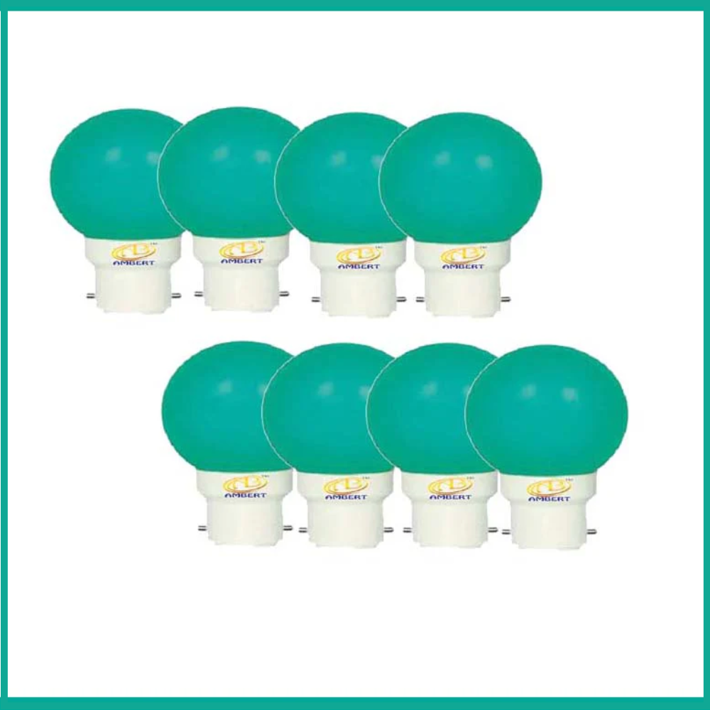 0.5 Watt Green Color Led Bulb 08-Pieces Combo Pack, Green Night Bulb Night Lamp Bulb (0.5/Zero Watt Night Bulb)