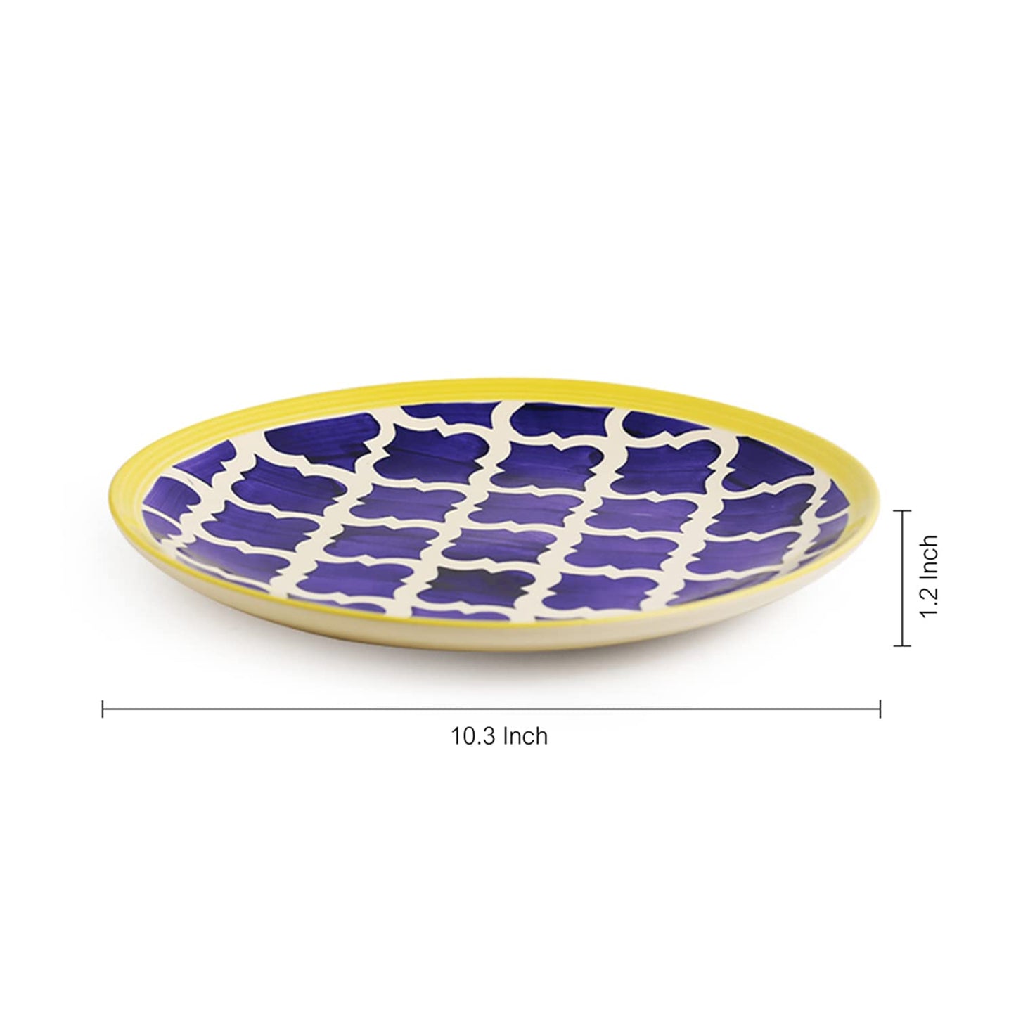 Ambert Moroccan Plates Pair Hand painted Ceramic Dinner Plates Dinnerware Pack of-2