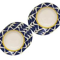 Ambert Ceramic Stoneware Hand-Painted Serving Deep Pasta Plate Set of-6