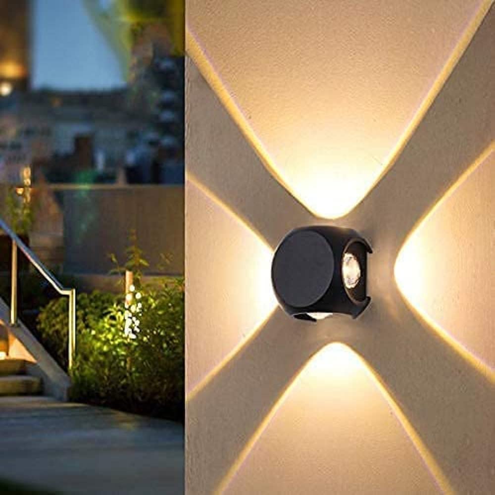 Ambert LED Outdoor UP Down Wall Light Warm White, IP-65 Rainproof Aluminum Body 4 Way Metal Pack of 1