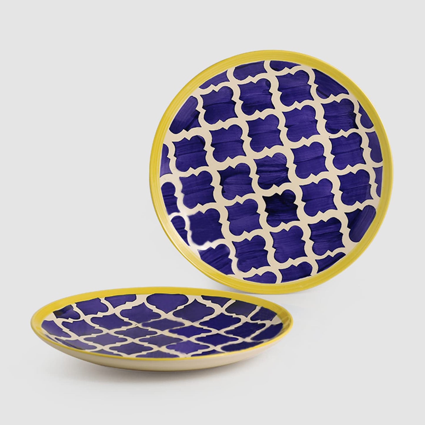 Ambert Moroccan Plates Pair Hand painted Ceramic Dinner Plates Dinnerware Pack of-2