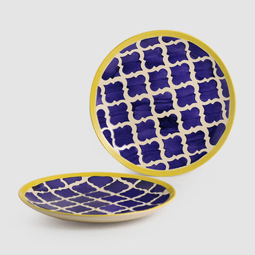 Ambert Moroccan Plates Pair Hand painted Ceramic Dinner Plates Dinnerware Pack of-2