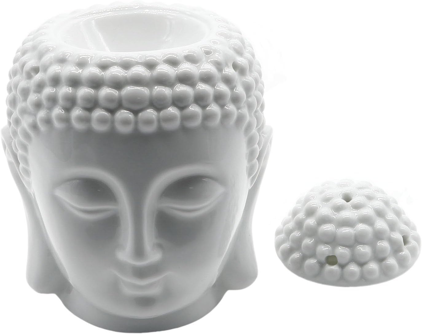 Ambert Ceramic Buddha Head Oil Burner Candle Holder Aroma Diffuser