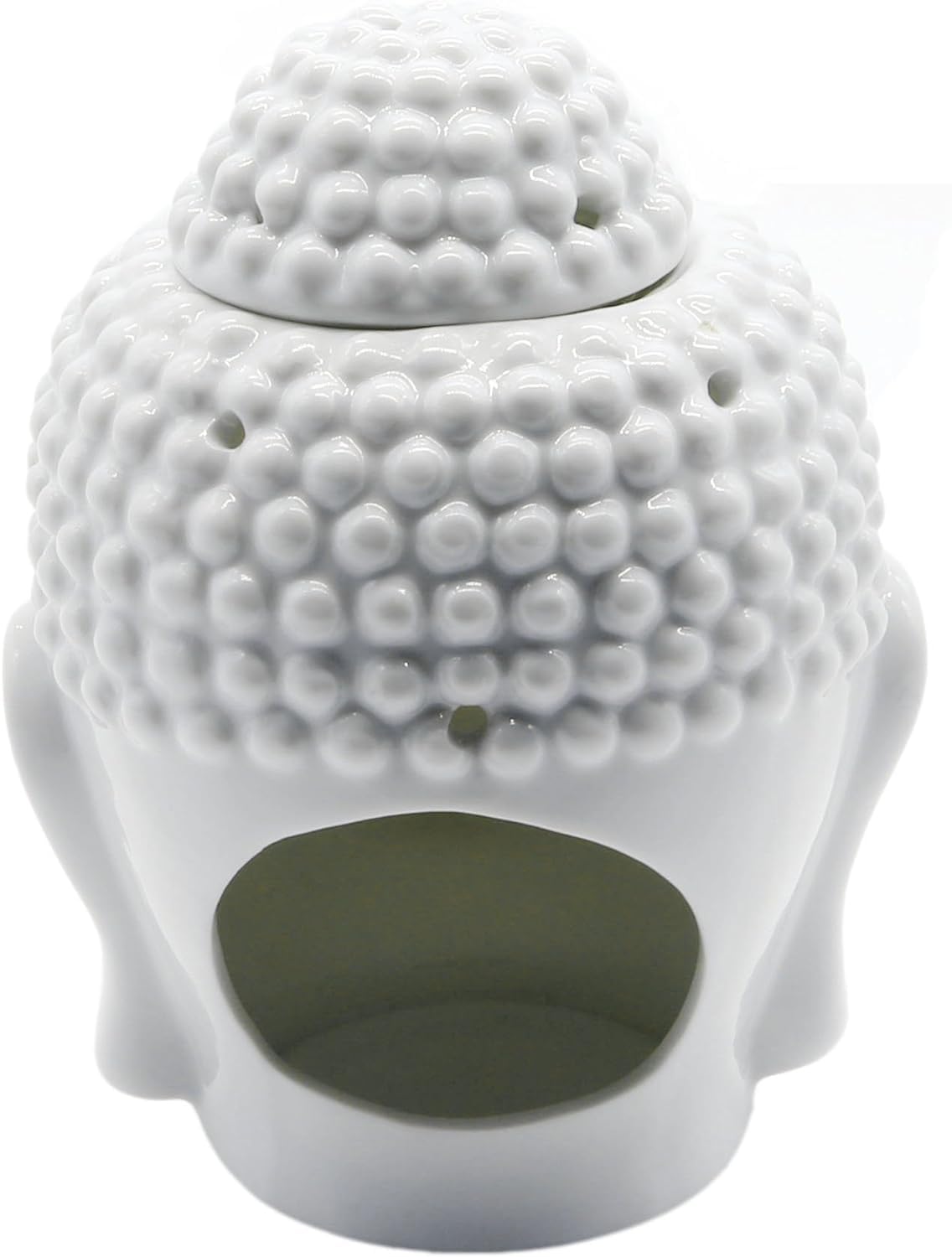 Ambert Ceramic Buddha Head Oil Burner Candle Holder Aroma Diffuser