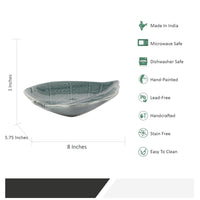 Ambert Leaf Platter Set of 2 Pcs, 7 Inches Kitchen &amp; Table Top Snack Serving Platter for Breakfast, Dining Table, Microwave Safe