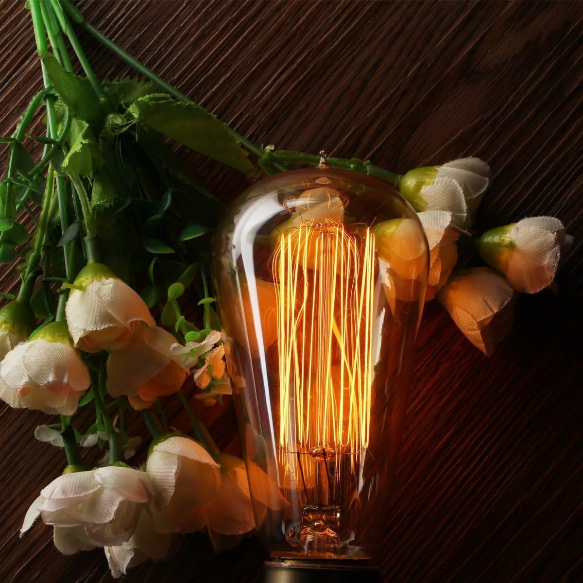 Edison Light Bulbs 40 Watt Filament Light Bulb E27 Base Decorative Antique Filament Lamp Bulbs Pack of 2