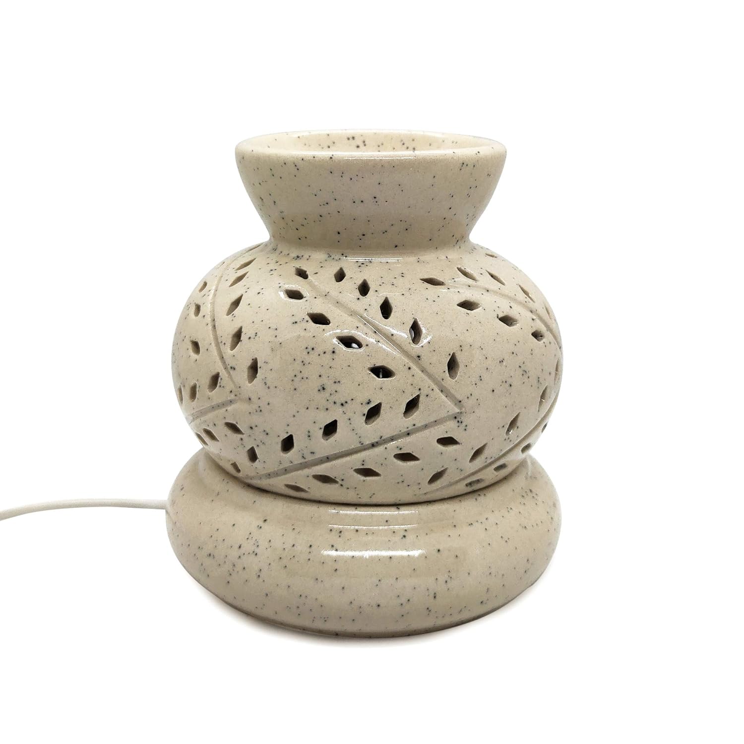 Ambert Ceramic Electric Aroma Oil Diffuser Air Freshener Pot Off White