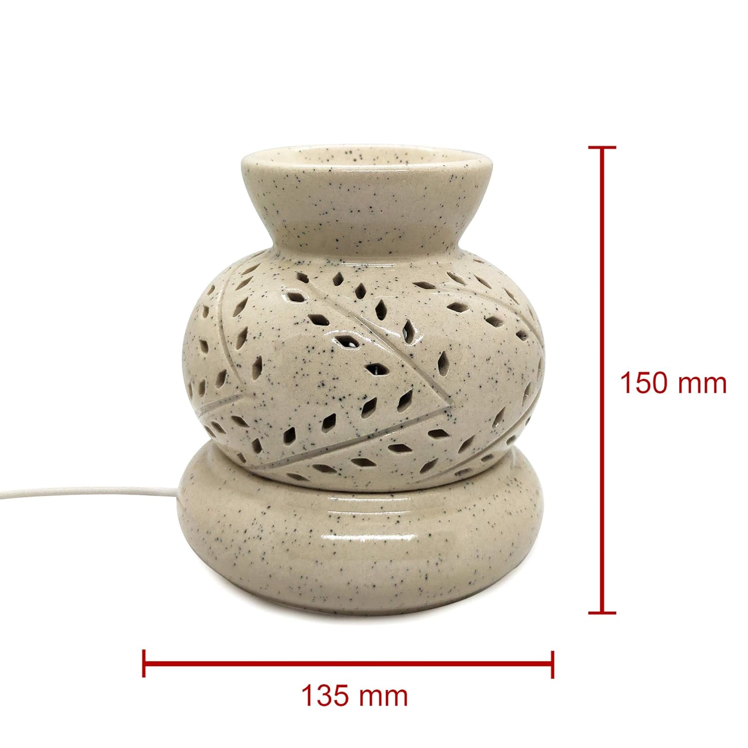 Ambert Ceramic Electric Aroma Oil Diffuser Air Freshener Pot Off White