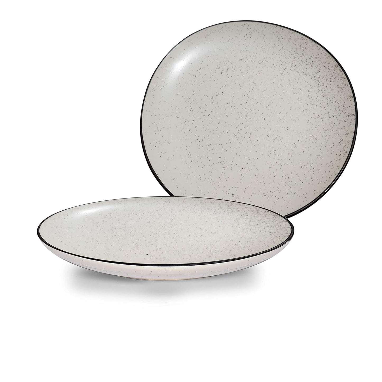 Ambert Ceramic Handcrafted Dotted White Quarter Plates Pack of-6