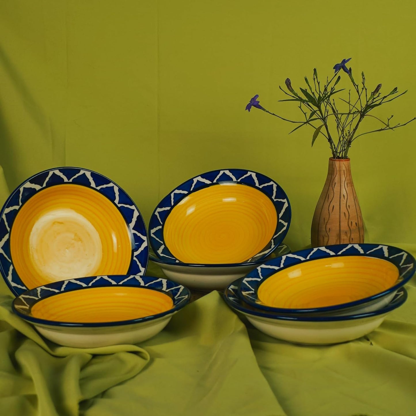Ambert Ceramic Umarov Soup Plate, Pasta & Noodles Plate, Set of 4