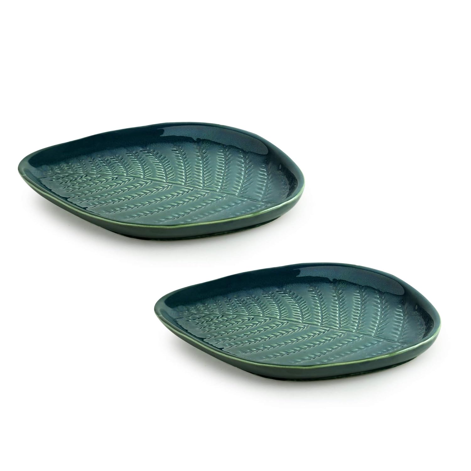 Ambert Ceramic Platter Serving Platter Ceramic for Snacks Serving Platters & Ceramic Plates Serve ware Set of 2, 10.8 Inch, Microwave Safe