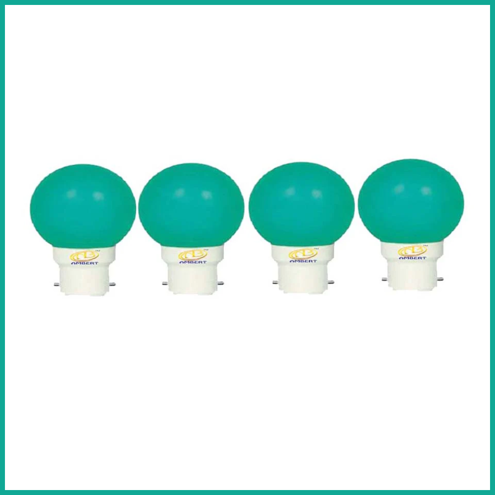 0.5 Watt Green Color Led Bulb 04-Pieces Combo Pack, Green Night Bulb Night Lamp Bulb (0.5/Zero Watt Night Bulb)