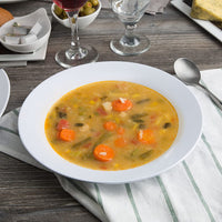 Ambert Deep Plate Plain, Snow White, 8 inch Pasta, Soup, Rice Pack of-4