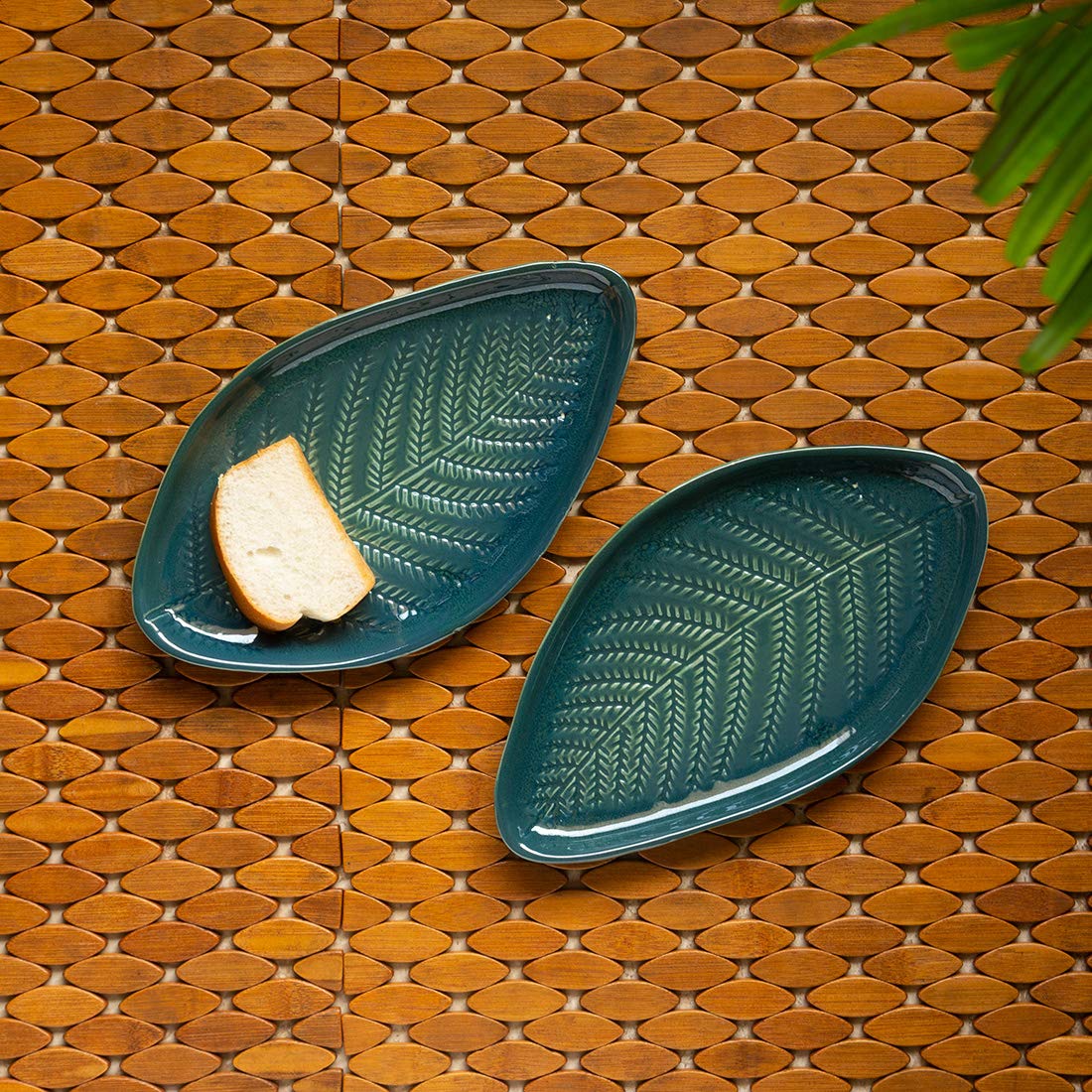 Ambert Ceramic Serving Platter Set of 2, 10.8 Inch, Microwave Safe