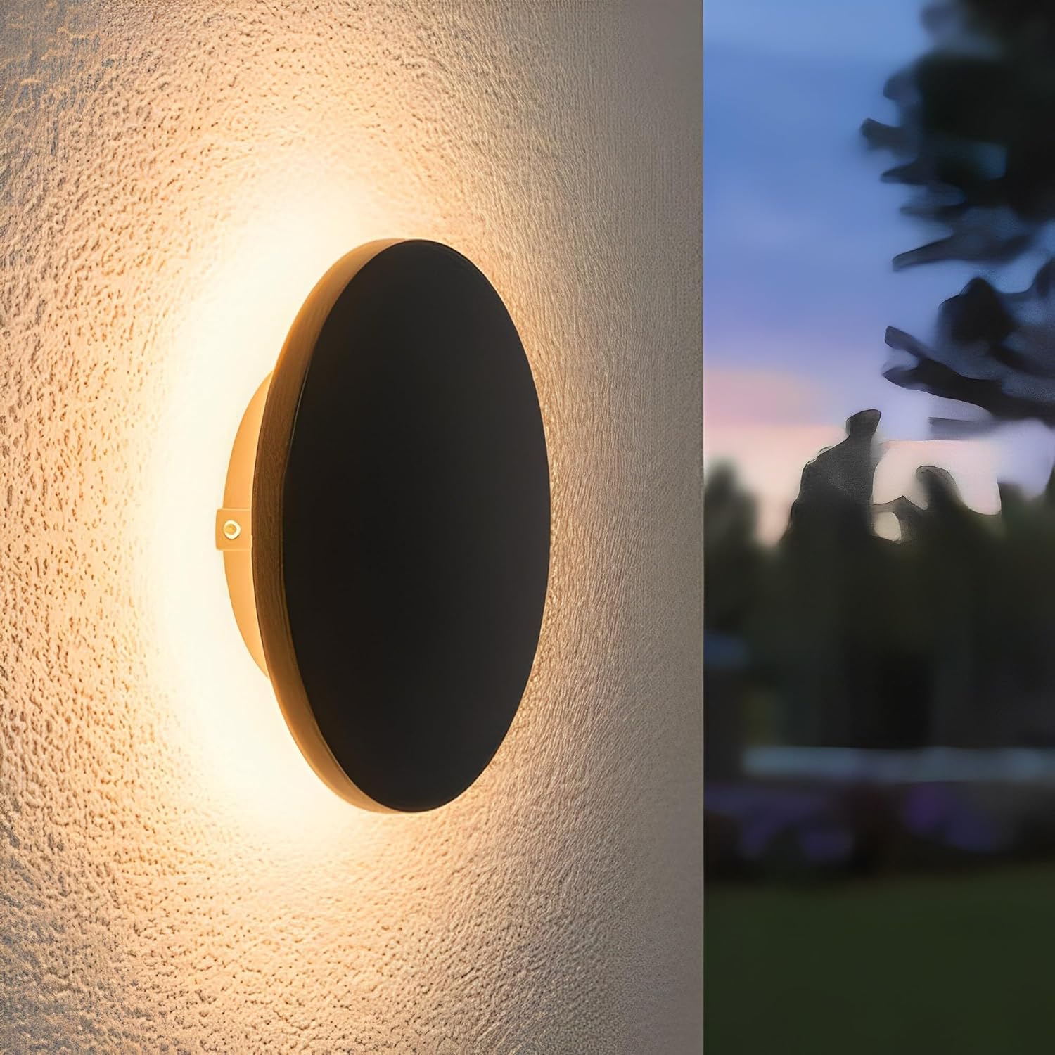 Ambert Aluminum 18 Watt Indoor/Outdoor Luxurious Black Moon Wall Lamp Black Hole Moon Light