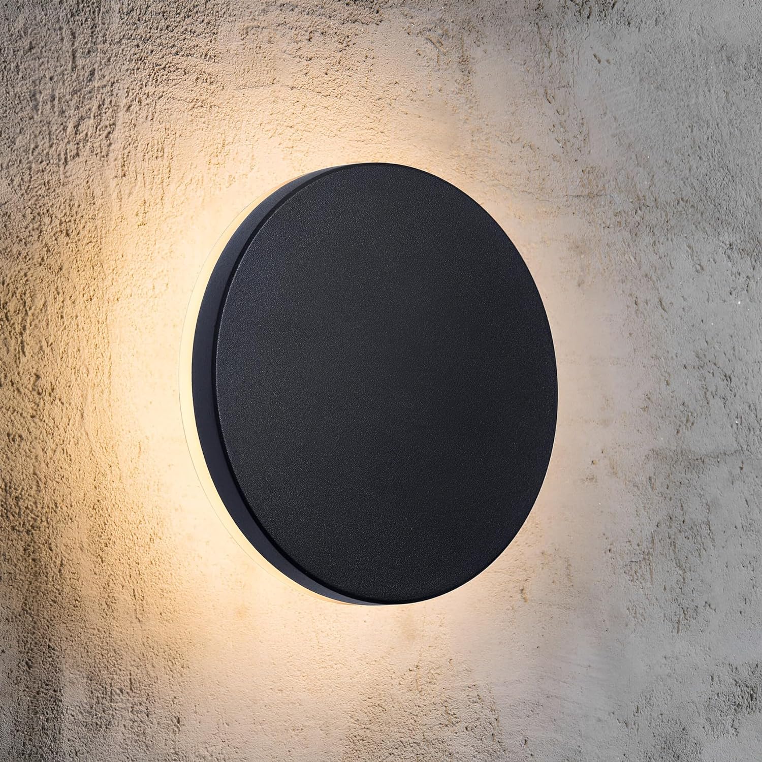 Ambert Aluminum 18 Watt Indoor/Outdoor Luxurious Black Moon Wall Lamp Black Hole Moon Light