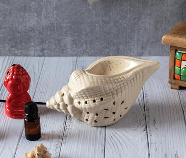Ambert Shankh Shape Ceramic Diffuser Oil Burner Electric Diffuser