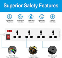 Ambert 4 Meter 13 Feet Long Switch Board Extension,Extension Boards with Switch,Extension Cords,Extension Board with Long Wire,Extension Board for Computer, Surge Protectors Spike Buster, Switch Board