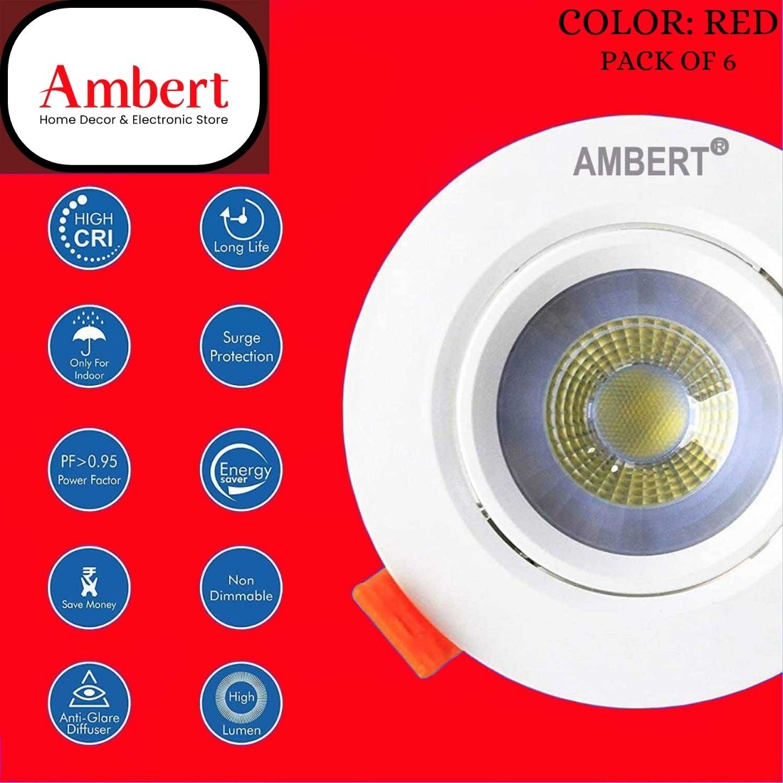 Vibrant Red LED Spotlight: Bold Lighting for Home, Party & Events – Shop Now!
