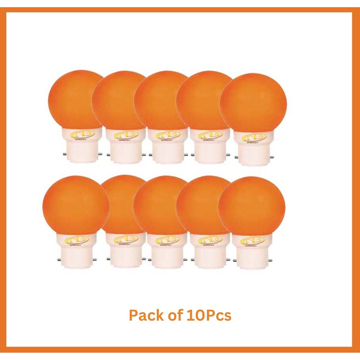 0.5 Watt Orange Color Led Bulb 10-Pieces Combo Pack, Orange Night Bulb Night Lamp Bulb (0.5/Zero Watt Night Bulb)