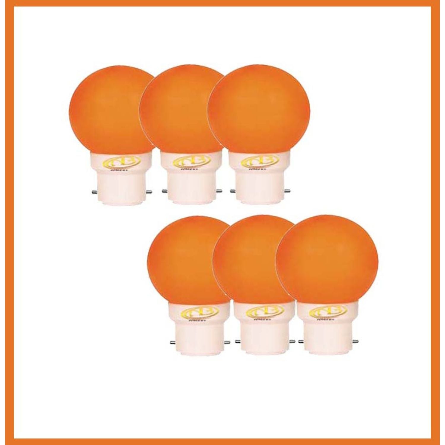 0.5 Watt Orange Color Led Bulb 6-Pieces Combo Pack, Orange Night Bulb Night Lamp Bulb (0.5/Zero Watt Night Bulb)