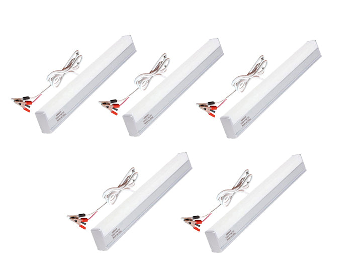 Ambert Led Tube Solar or Battery Operated 12V DC With Alligator Clips 4Meter Wire 1ft Tube 6W Pack of 5