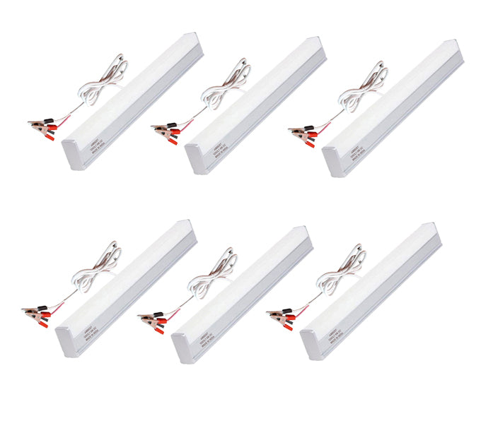 Ambert Led Tube Solar or Battery Operated 12V DC With Alligator Clips 4Meter Wire 1ft Tube 6W Pack of 6