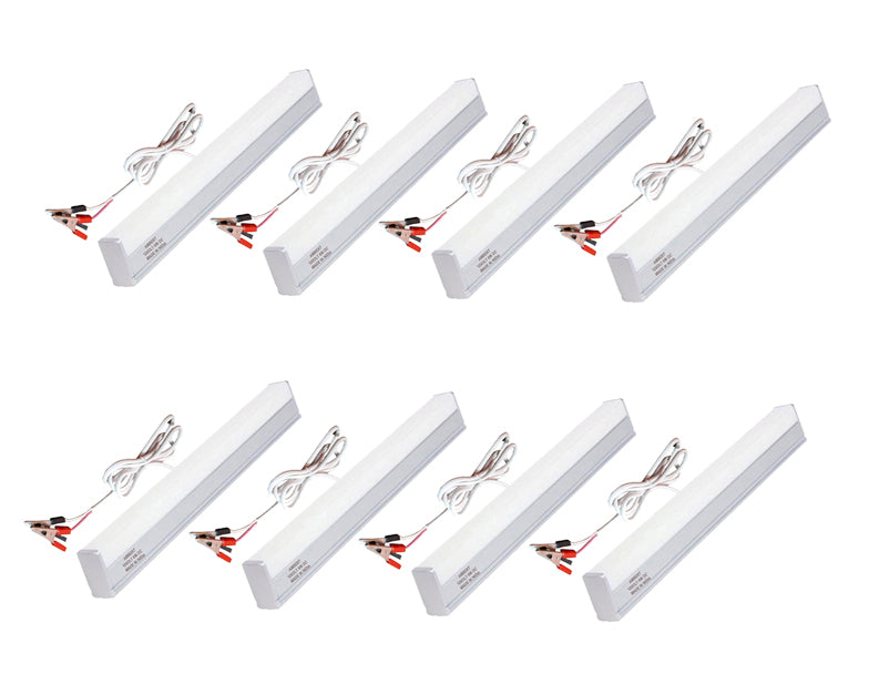 Ambert Led Tube Solar or Battery Operated 12V DC With Alligator Clips 4Meter Wire 1ft Tube 6W Pack of 8