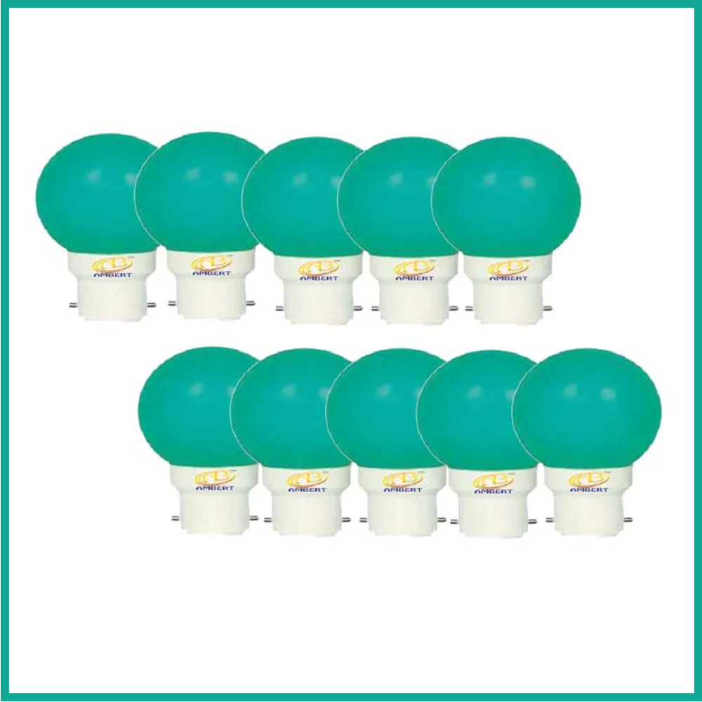 0.5 Watt Green Color Led Bulb 10-Pieces Combo Pack, Green Night Bulb Night Lamp Bulb (0.5/Zero Watt Night Bulb)