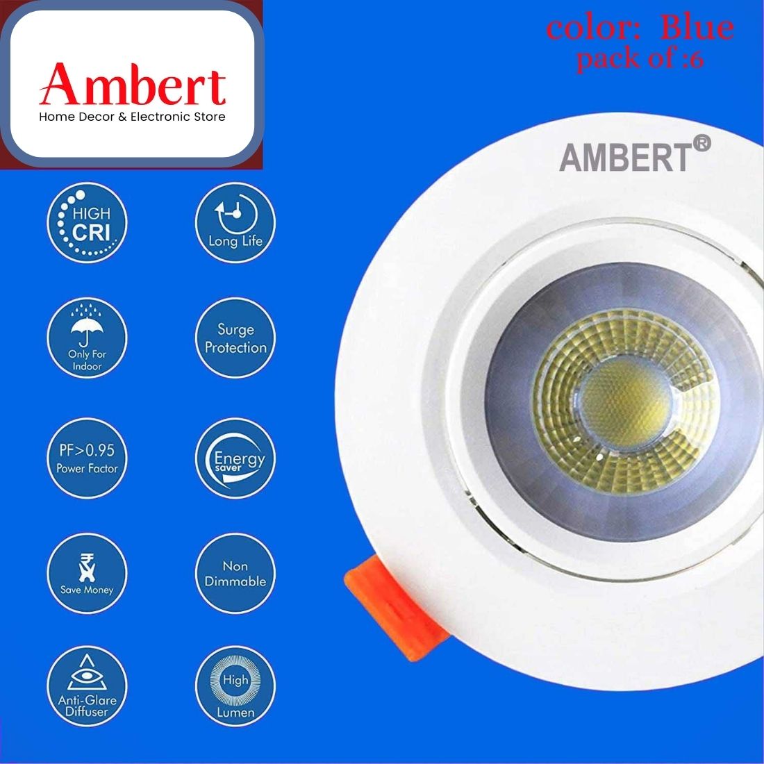Blue LED Spotlight: Perfect Lighting for Home, Party & Events – Shop Now
