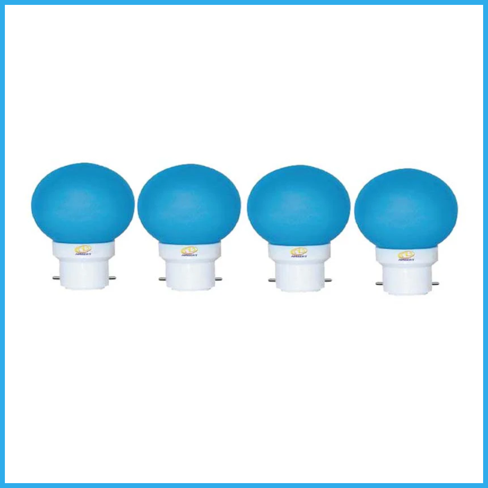 0.5 Watt Blue Color Led Bulb 04-Pieces Combo Pack, Blue Night Bulb Night Lamp Bulb (0.5/Zero Watt Night Bulb)