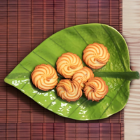 Ambert Handcrafted Ceramic Leaf Shaped Platter, Microwave & Dishwasher Safe, 1 Pack