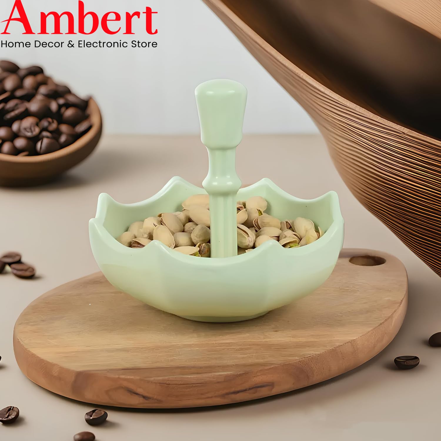 Ambert Umbrella Ceramic Snack Platter, Stylish Dry Fruits & Appetizer Serving Tray