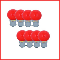 0.5W Red LED Bulb 8-Piece Combo Pack, Night Lamp Bulb